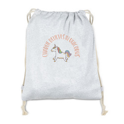 Unicorns Drawstring Backpack - Sweatshirt Fleece - Double Sided (Personalized)