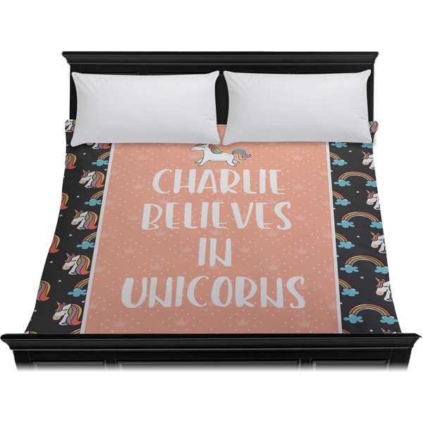 Unicorns Duvet Cover - King - On Bed - No Prop