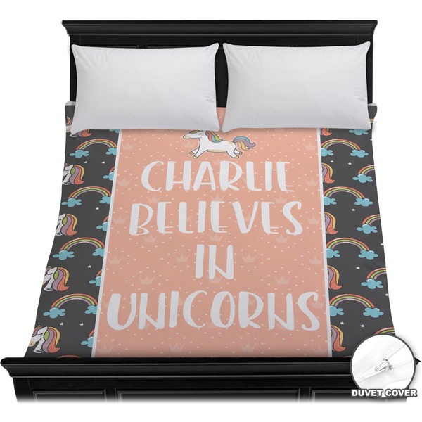 Custom Unicorns Duvet Cover - Full / Queen (Personalized)