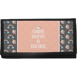 Unicorns Canvas Checkbook Cover (Personalized)