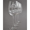 Unicorns Engraved Wine Glasses Set of 4 - Front View