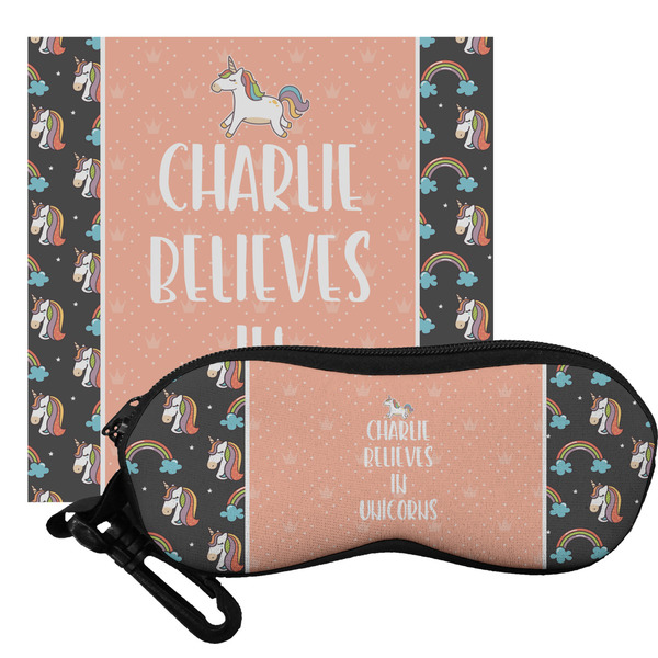 Custom Unicorns Eyeglass Case & Cloth (Personalized)