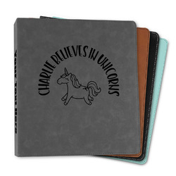 Unicorns Leather Binder - 1" (Personalized)