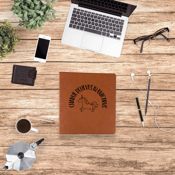 Unicorns Leather Binder - 1" - Rawhide - Lifestyle View
