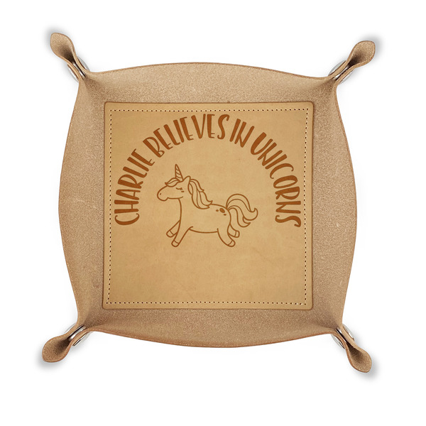 Custom Unicorns Genuine Leather Valet Tray (Personalized)