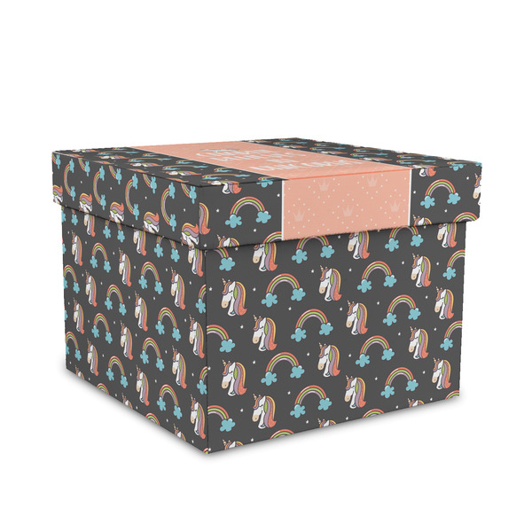 Custom Unicorns Gift Box with Lid - Canvas Wrapped - Medium (Personalized)