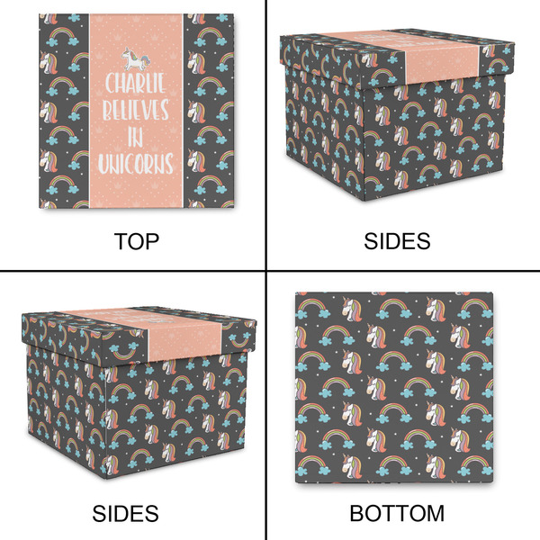 Unicorns Gift Boxes with Lid - Canvas Wrapped - Small - Approval
