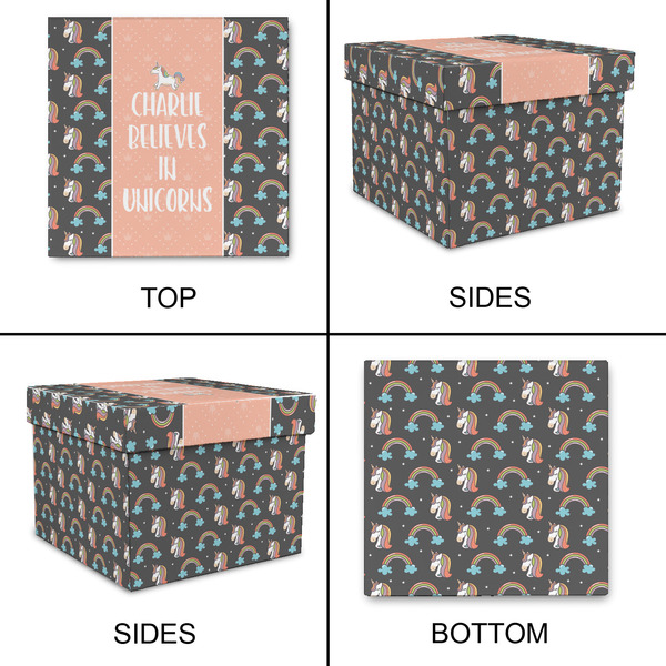 Unicorns Gift Boxes with Lid - Canvas Wrapped - XX-Large - Approval