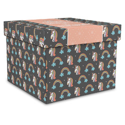 Unicorns Gift Box with Lid - Canvas Wrapped - XX-Large (Personalized)