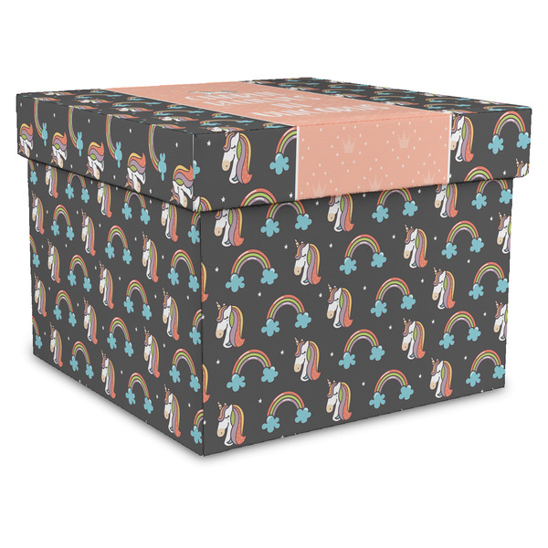Custom Unicorns Gift Box with Lid - Canvas Wrapped - XX-Large (Personalized)