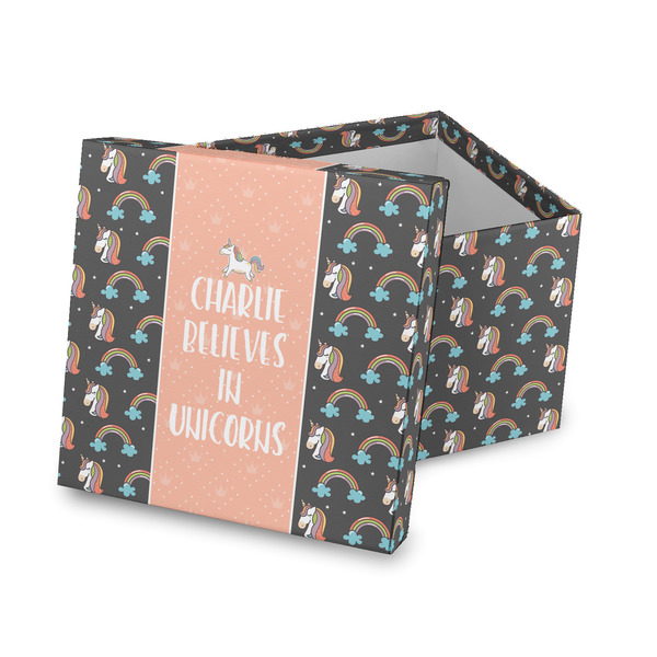 Custom Unicorns Gift Box with Lid - Canvas Wrapped (Personalized)
