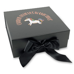 Unicorns Gift Box with Magnetic Lid - Black (Personalized)