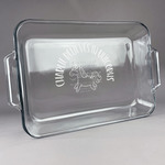 Unicorns Glass Baking Dish with Truefit Lid - 13in x 9in (Personalized)