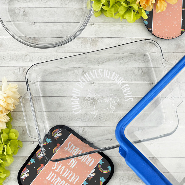 Unicorns Glass Baking Dish - LIFESTYLE (13x9)