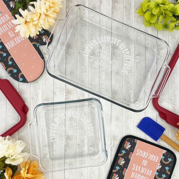 Unicorns Glass Baking Dish Set - LIFESTYLE