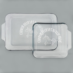 Unicorns Set of Glass Baking & Cake Dish - 13in x 9in & 8in x 8in (Personalized)