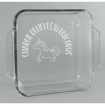 Unicorns Glass Cake Dish - 8in x 8in (Personalized)