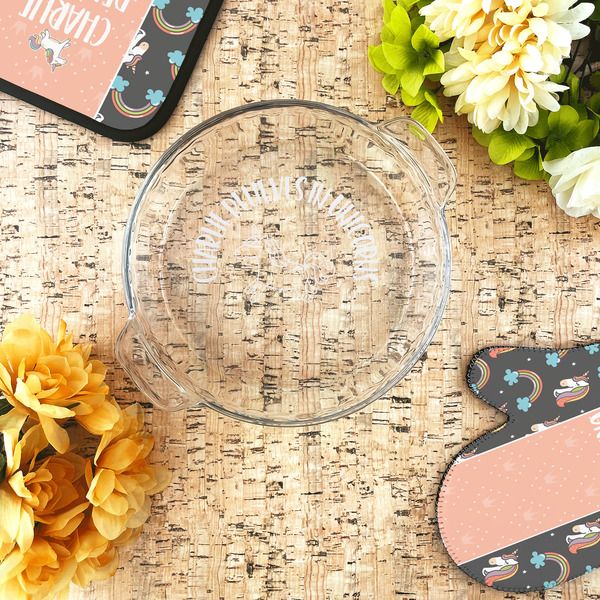 Unicorns Glass Pie Dish - LIFESTYLE