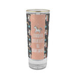 Unicorns 2 oz Shot Glass -  Glass with Gold Rim - Set of 4 (Personalized)
