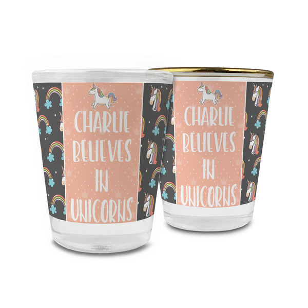 Custom Unicorns Glass Shot Glass - 1.5 oz (Personalized)