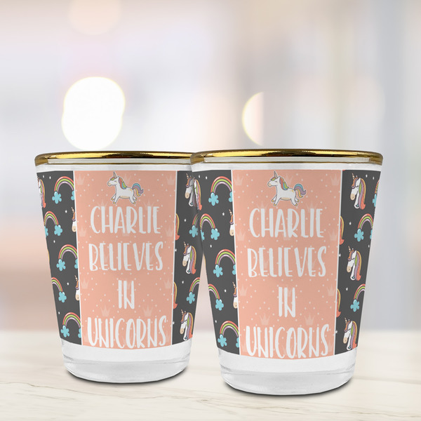 Unicorns Glass Shot Glass - with gold rim - LIFESTYLE