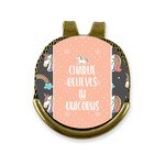 Unicorns Golf Ball Marker - Hat Clip - Gold