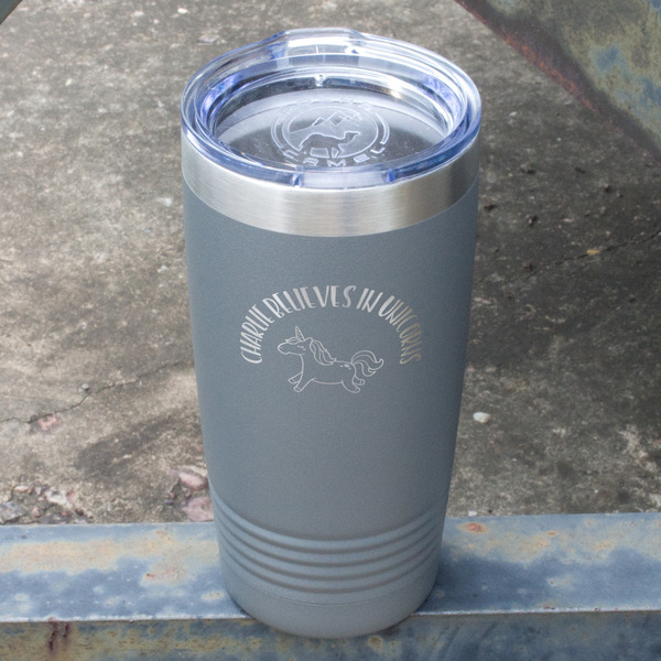 Unicorns Gray Polar Camel Tumbler - 20oz - Angled