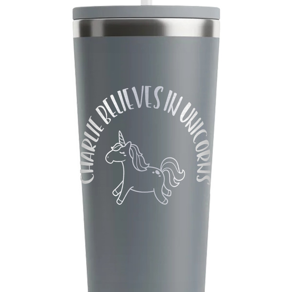 Unicorns Grey RTIC Everyday Tumbler - 28 oz. - Close Up
