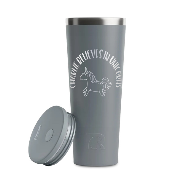 Unicorns Grey RTIC Everyday Tumbler - 28 oz. - Lid Off