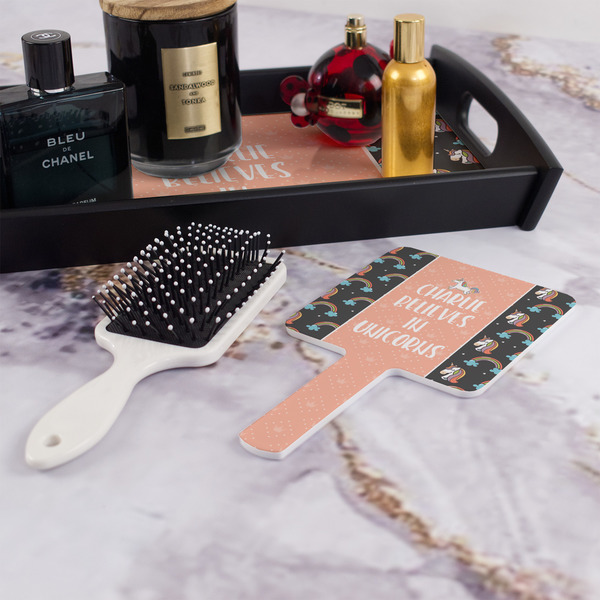 Unicorns Hand Mirror - With Hair Brush