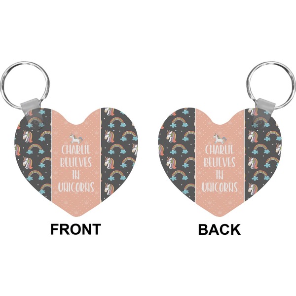 Unicorns Heart Keychain (Front + Back)