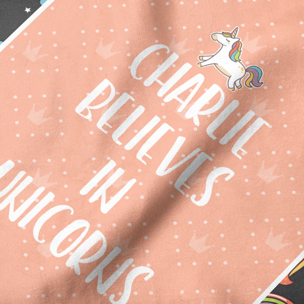 Unicorns Hooded Baby Towel- Detail Close Up