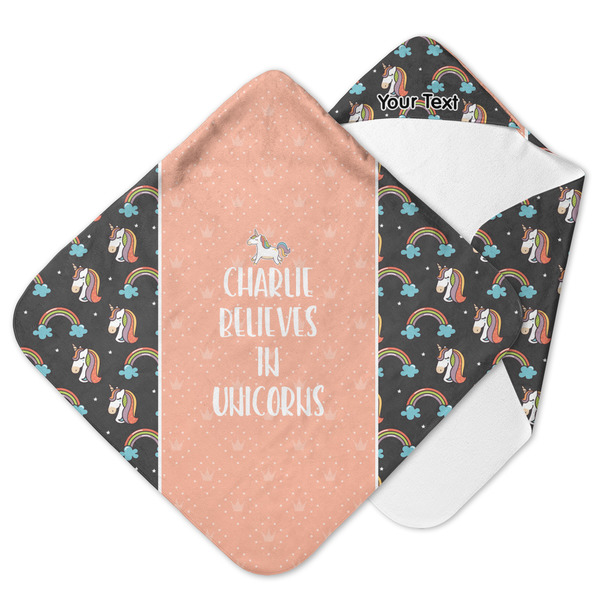 Custom Unicorns Hooded Baby Towel (Personalized)