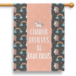 Unicorns 28" House Flag - Single Sided (Personalized)