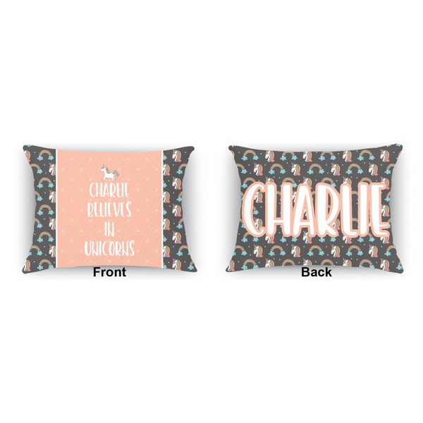 Unicorns Indoor Rectangular Burlap Pillow (Front and Back)