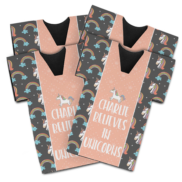Custom Unicorns Jersey Bottle Cooler - Set of 4 (Personalized)