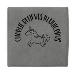 Unicorns Jewelry Gift Box - Engraved Leather Lid (Personalized)