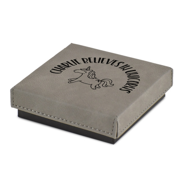 Custom Unicorns Jewelry Gift Box - Engraved Leather Lid (Personalized)