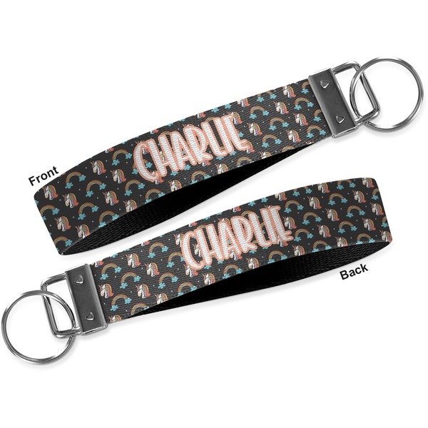 Unicorns Key-chain - Metal and Nylon - Front and Back