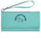 Unicorns Ladies Wallet - Leather - Teal - Front View