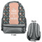 Unicorns Large Backpack - Gray - Front & Back View