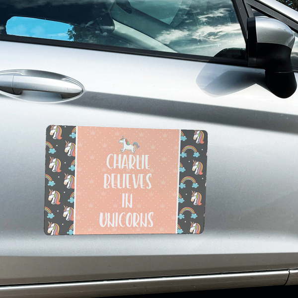 Unicorns Large Rectangle Car Magnets- In Context