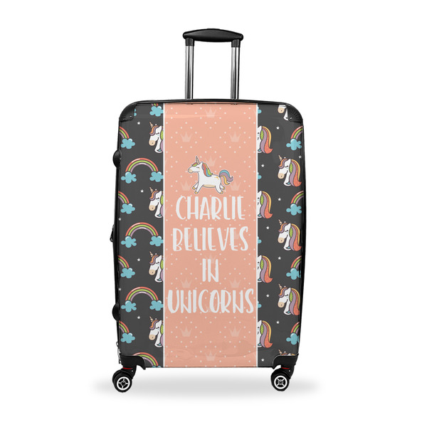 Custom Unicorns Suitcase - 28" Large - Checked w/ Name or Text