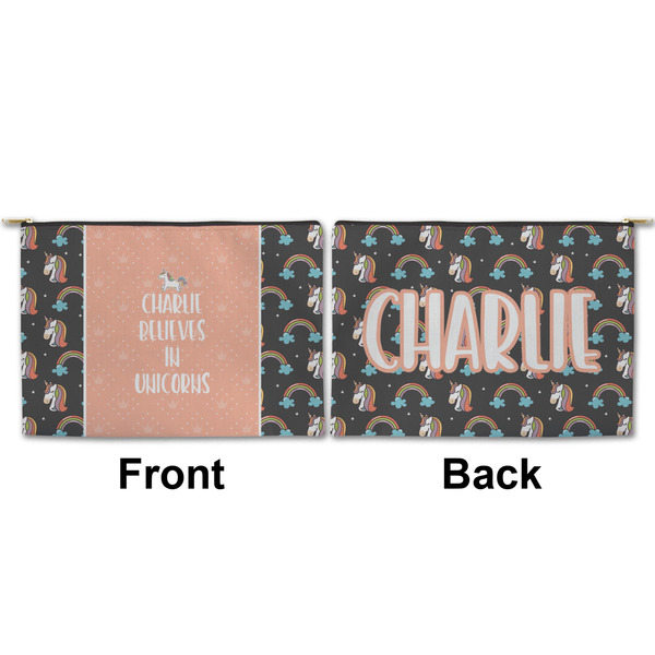 Unicorns Large Zipper Pouch Approval (Front and Back)