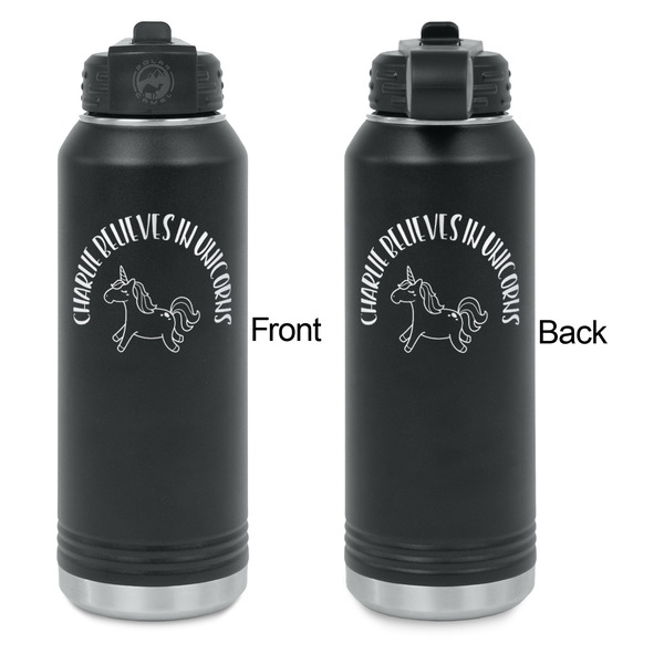 Unicorns Laser Engraved Water Bottles - Front & Back Engraving - Front & Back View