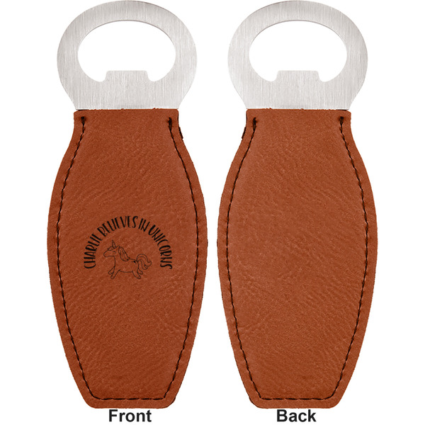 Unicorns Leather Bar Bottle Opener - Front and Back (single sided)