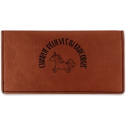 Unicorns Leatherette Checkbook Holder (Personalized)