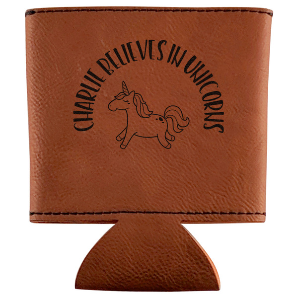 Custom Unicorns Leatherette Can Sleeve (Personalized)