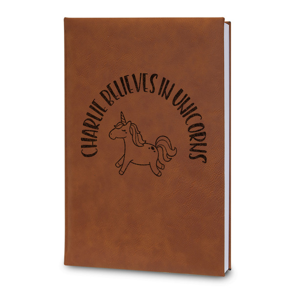 Custom Unicorns Leatherette Journal - Large - Double Sided (Personalized)