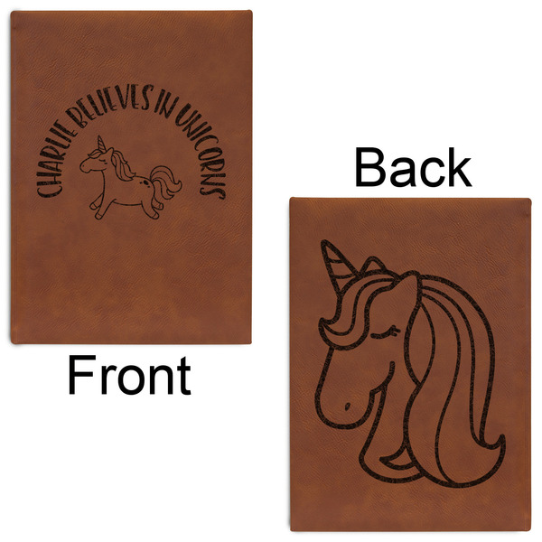 Unicorns Leatherette Journals - Large - Double Sided - Front & Back View